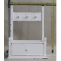 Vintage White Wooden Wall Shelf Design with 1 Drawer